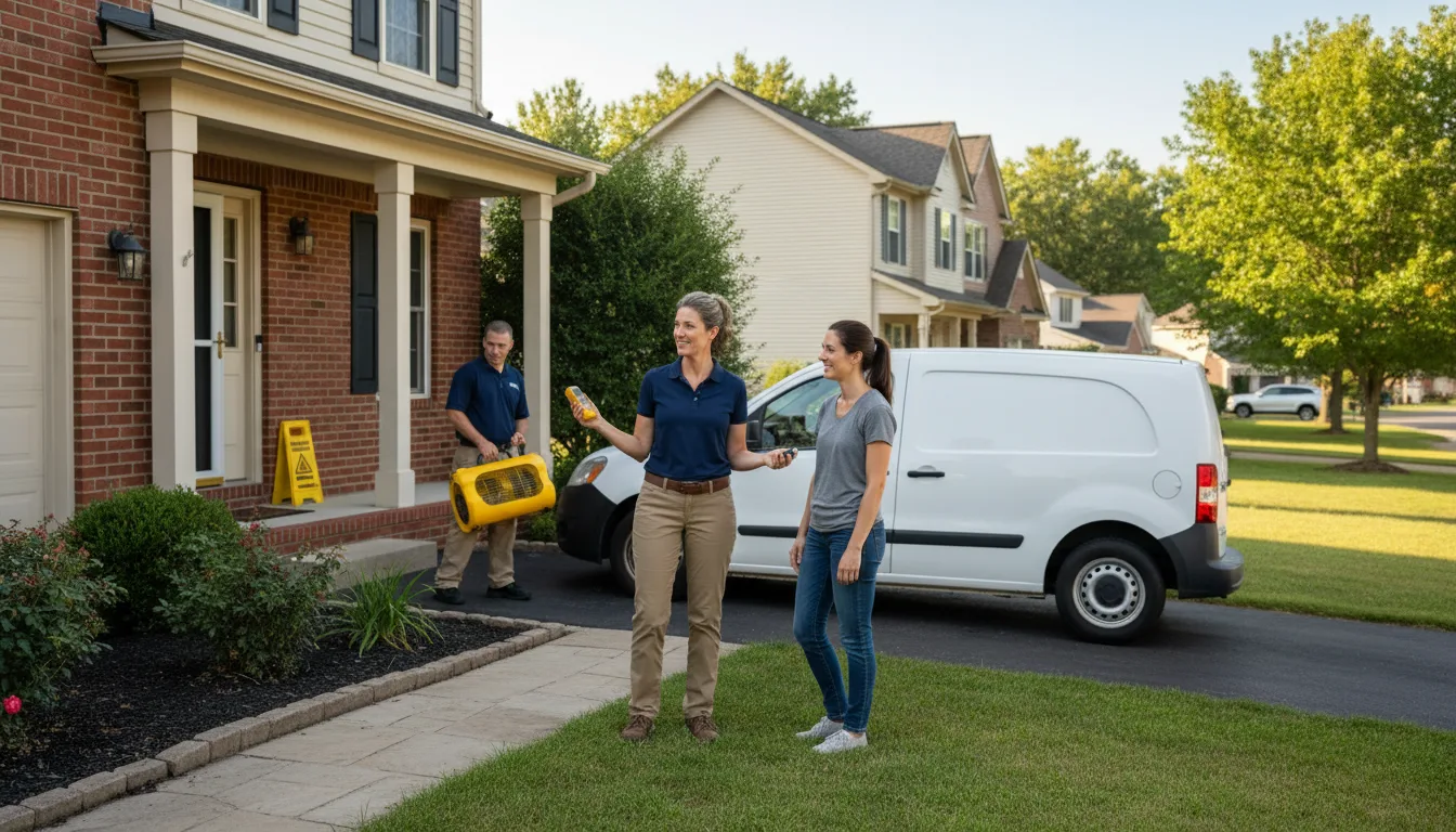 Residential water damage restoration in Midnight, MS